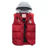 moncler doudoune sans manches a capuche hoodie classic red